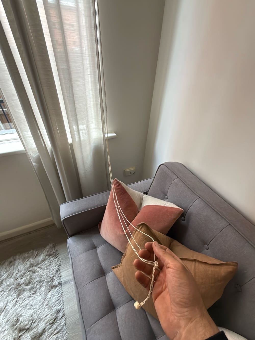 Looped blind cord hanging low in a living room, found during a pre-purchase inspection in Armadale