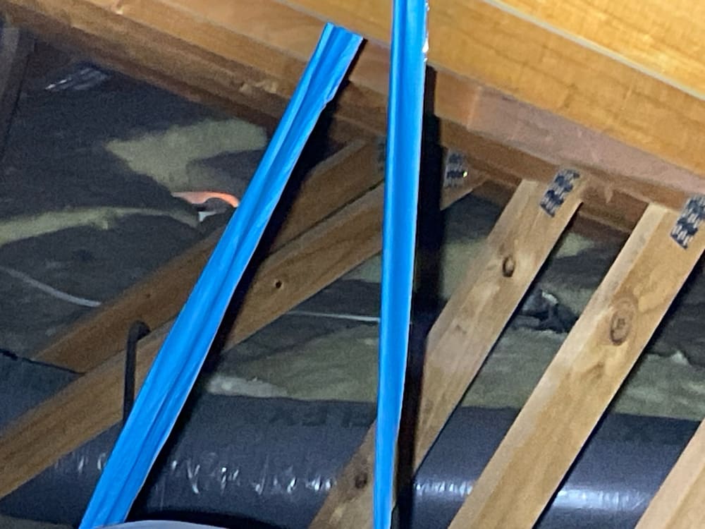 Exhaust fan duct ending inside a roof space, found during a pre-purchase inspection in Leopold