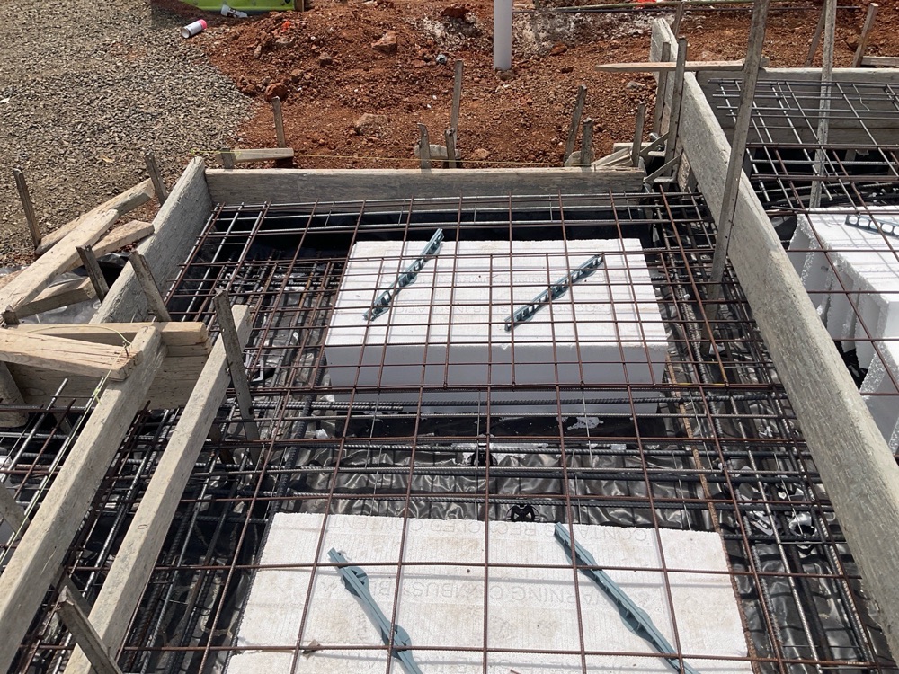 Slab mesh sagging where it is not properly fixed, noted during a slab pre-pour inspection in Melton South